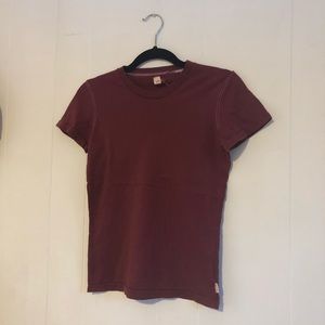 BURGUNDY COTTON TEE